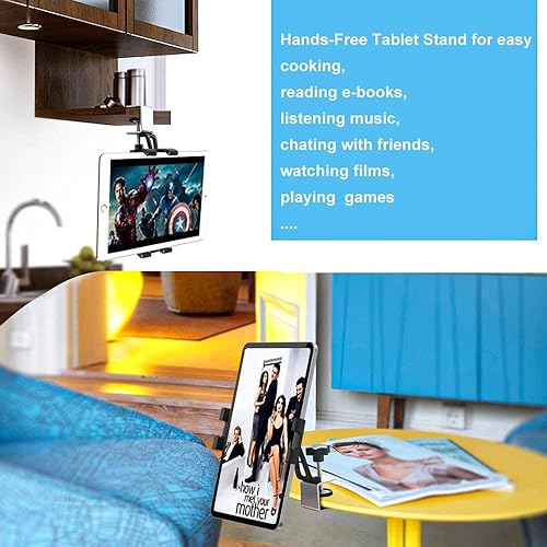 Miniatura 2 de Soporte para tablet de cocina, soporte para iPad debajo del gabinete fácil de instalar y resistente Soporte de metal para tabletas de 4 a 12.9