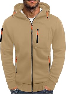 Big and Tall Hoodies for Men Loose Fit Long Sleeve Full-Zip Hooded Sweatshirt Casual Fashion Gym Athletic Shirts