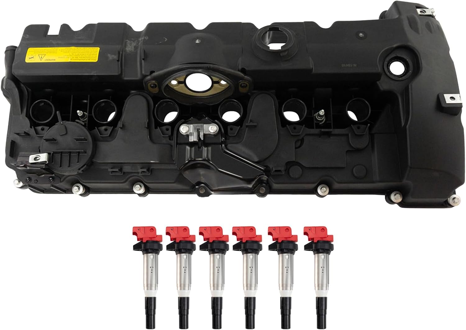 TRQ Performance Ignition Coil Kit 7 Piece Valve Cover Compatible with 2007-2013 BMW 128i 2007-2013 328i 2009-2013 328xi 2008-2011 528i 2009-2010 528xi 2007 530i 2007-2012 X3 2007-2010 X5 2007-2011 Z4