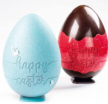 Martellato 20SR022 Magnetic Polycarbonate Mold with Script-Letter-Happy-Easter Egg Cavity 156mm x 228mm