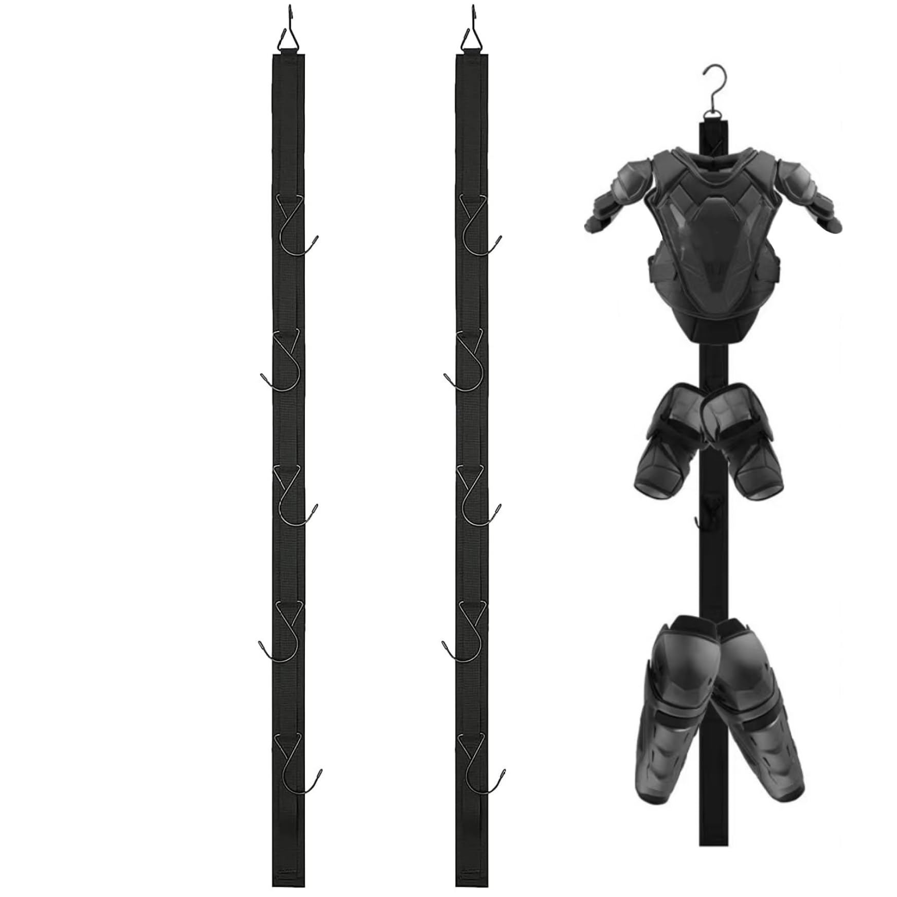 Pesoncarl Hockey Drying Rack, 2PCS 47 Inch 5-Hook Hockey Gear Drying Rack, Portable Equipment for Ice Baseball Catcher Football Gear