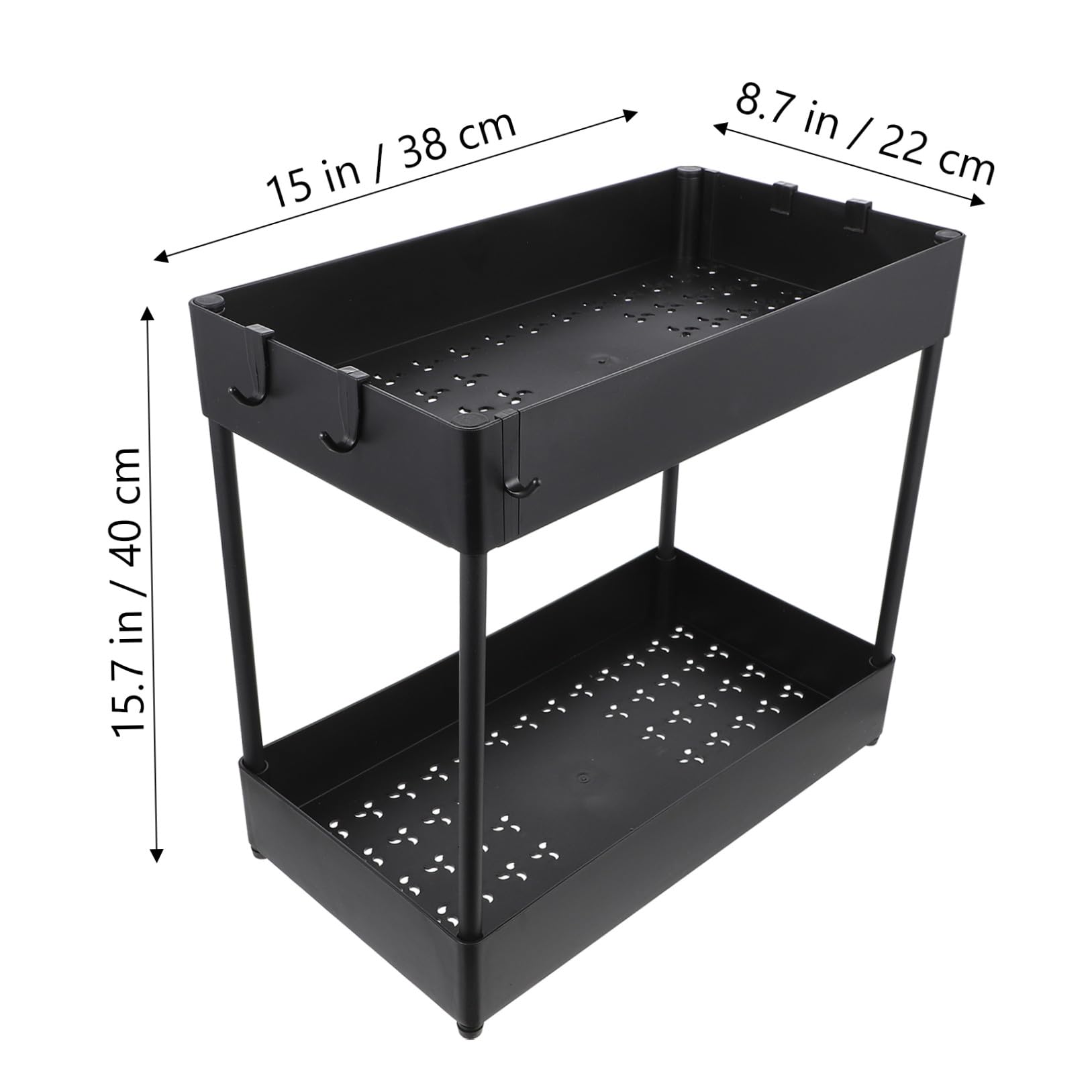 SOLUSTRE Scaffale Portaoggetti Sottolavello Cucina Organizer per Condimenti e Utensili in Acciaio al Carbonio Resistente Elevate capacità Carico per Armadi e Dispense