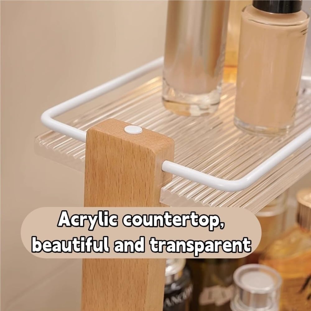 2 Tier Storage Shelf for Bathroom Countertop Cup Holder Display Rack Small Shelf Organizer for Living Room Lightweight