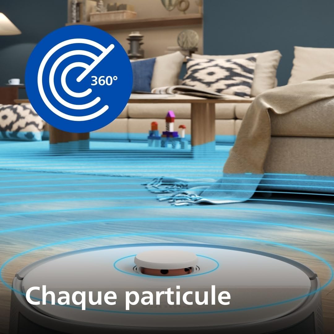 Philips HomeRun 5000 Series Robot Vacuum using 360-degree laser navigation to map a room