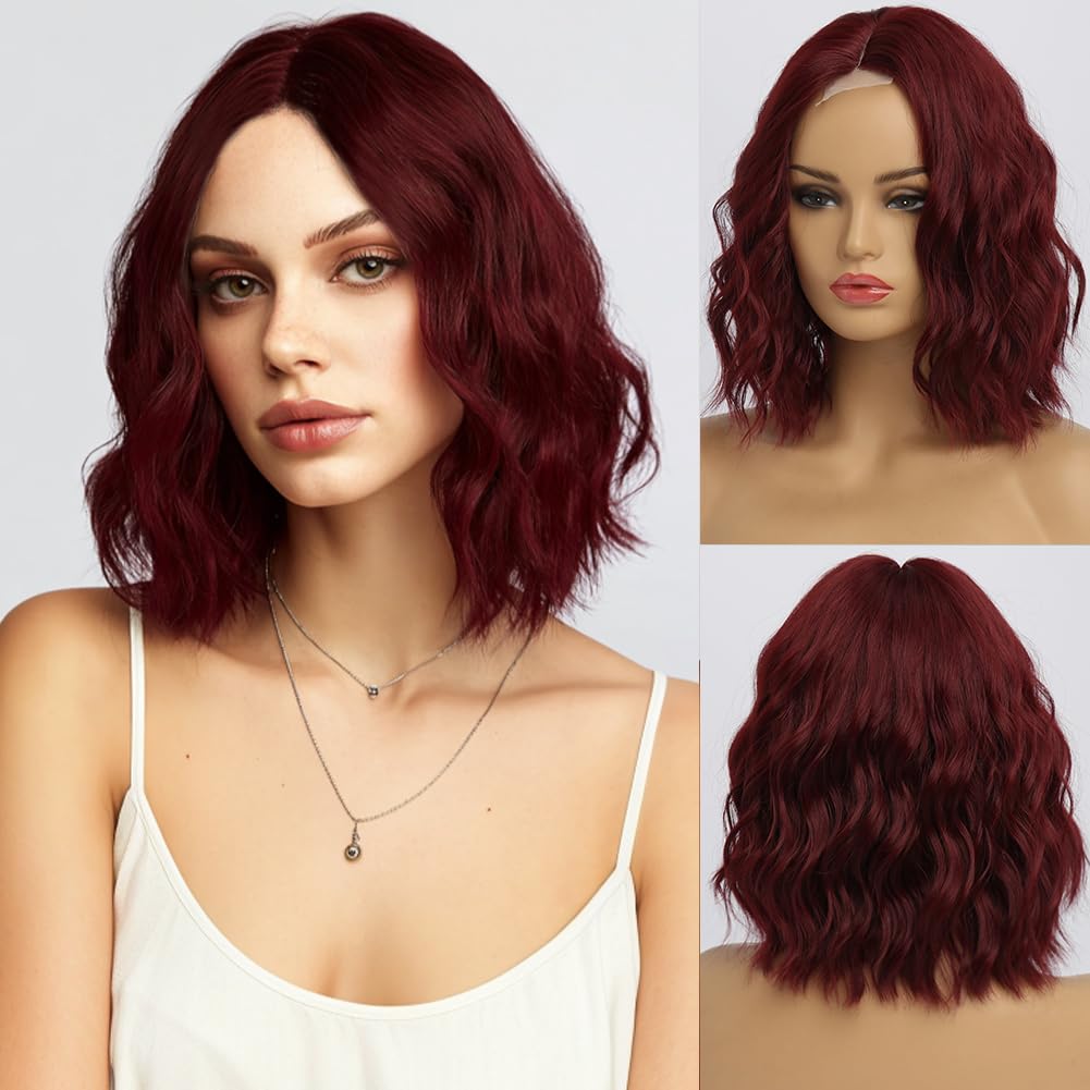 Amazon.com : simkaylee Short Burgundy Wigs for Women  display picture 1