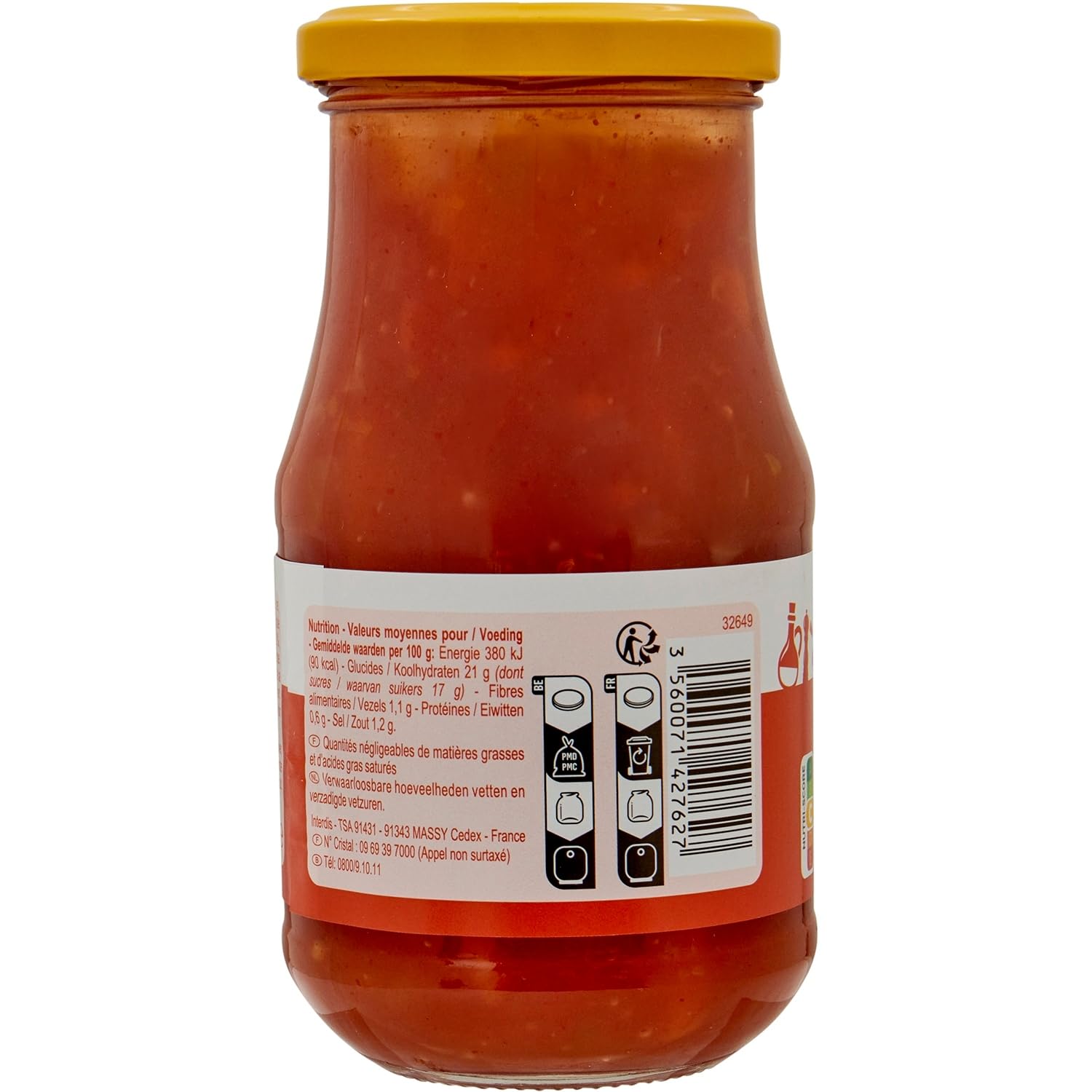CARREFOUR CLASSIC' - Sauce Aigre Douce - Aux Carottes, Ananas et Poivrons · Tomates Origine France · Parfaite pour Pâtes, Riz & Plats Cuisinés - Le Pot de 420g - Le Lot De 4
