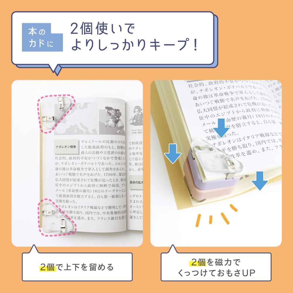 Sonic SP-1667-B Book Clip, Cadno OMO Clip, Pack of 2, Keep Pages in Weight, Blue