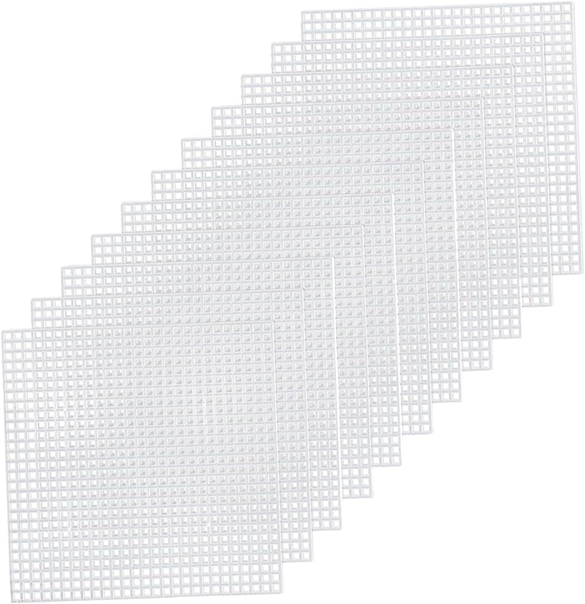 Homoyoyo 3sets 30 Pcs Square Mesh Plastic Canvas Sheets for DIY Cross Stitch Embroidery Knit and Crochet Projects Pe Crafting Accessories White 30pcs*3