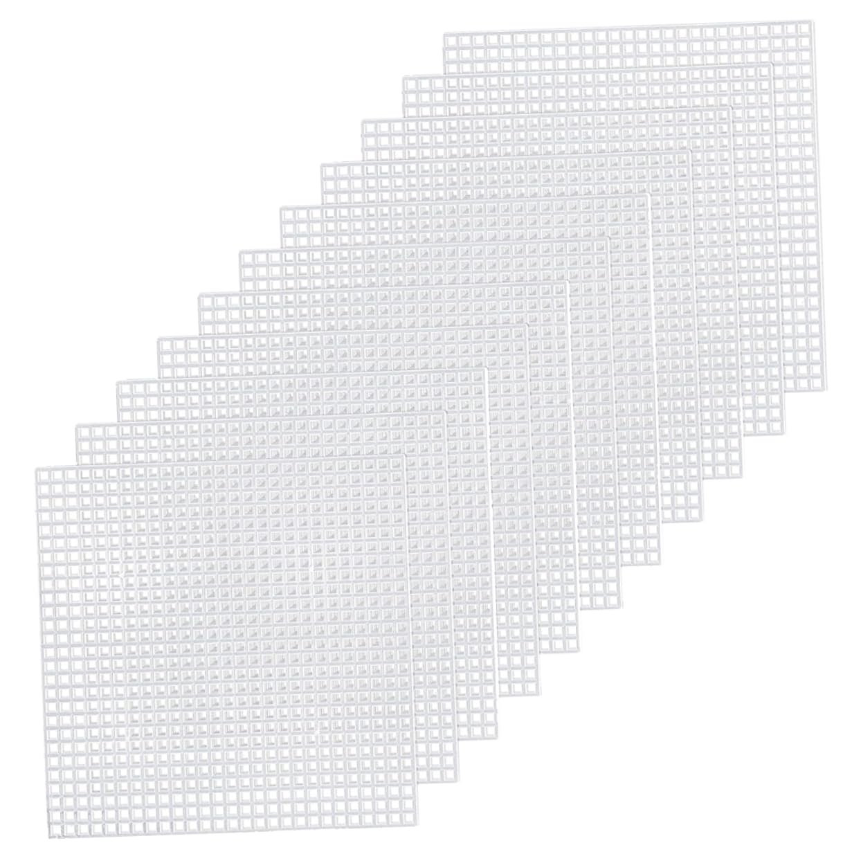 BEBEMOKO 30 Pcs Cross-Stitch Mesh Mesh Plastic Canvas Sheets Braided Gasket Craft Embroidery Yarn White Fabric