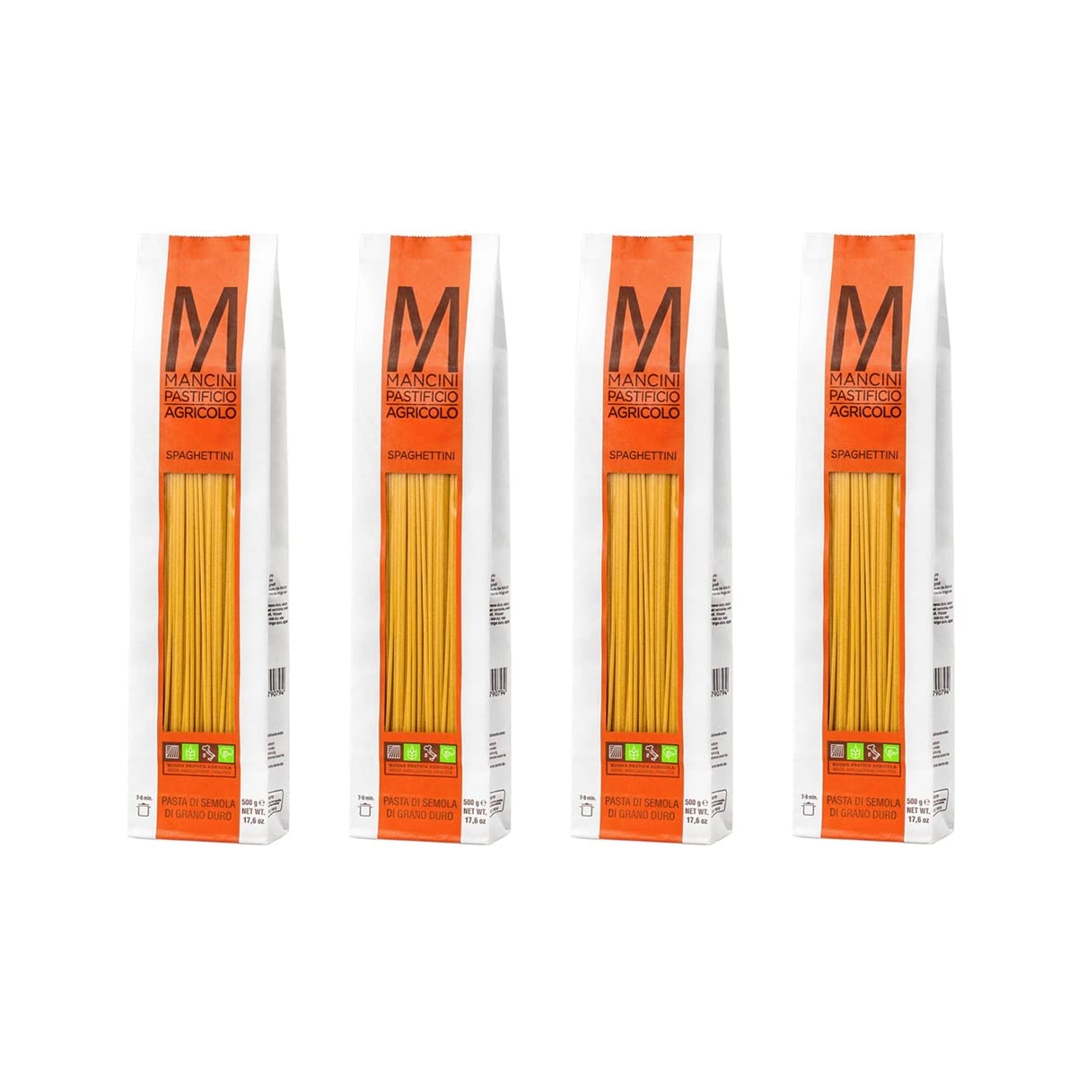 Mancini Pastificio Agricolo - Spaghettini 2 kg (4 Packungen à 500 g)