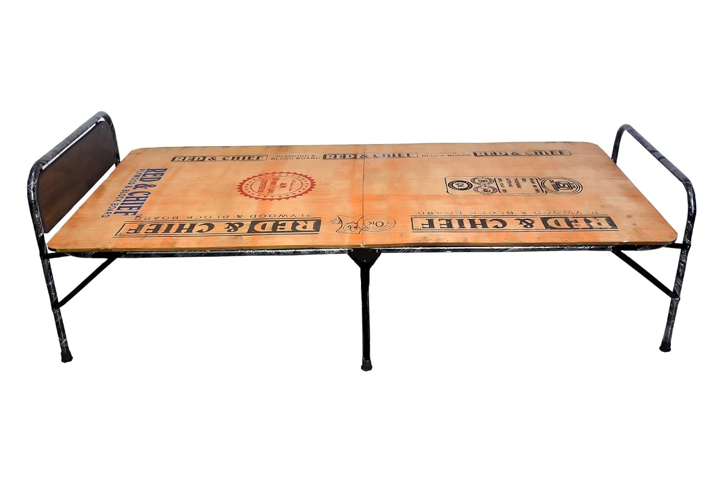 NATTNAK Classic Folding Bed 150kg Capacity | 36x72 Inch Single Plywood Top Foldable Cot | Metal Pipe Frame | Space Saving Guest Bed for Home & Hostel 2