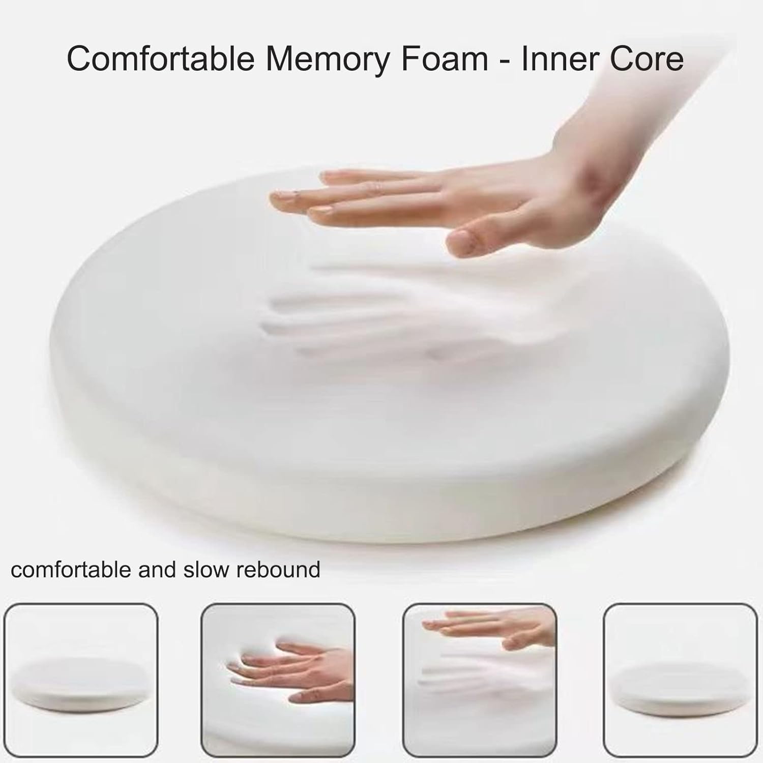 ZTGL 30-60cm Round Chair Cushions, Memory Foam Seat Cushion, Outdoor Garden Seat Cushion Detachable Chair Pads, Washable, Widely Used for Home,Light blue,60cm