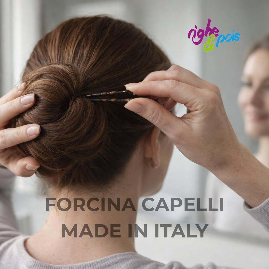 Righe e Pois 6 Forcine Per Capelli CM 07 Marrone Tartarugato - PEZZI 6 - Fermacapelli MADE IN ITALY, 6 Forcelle Capelli Classiche e Ondulate in Acetato di Cellulosa - set da 6