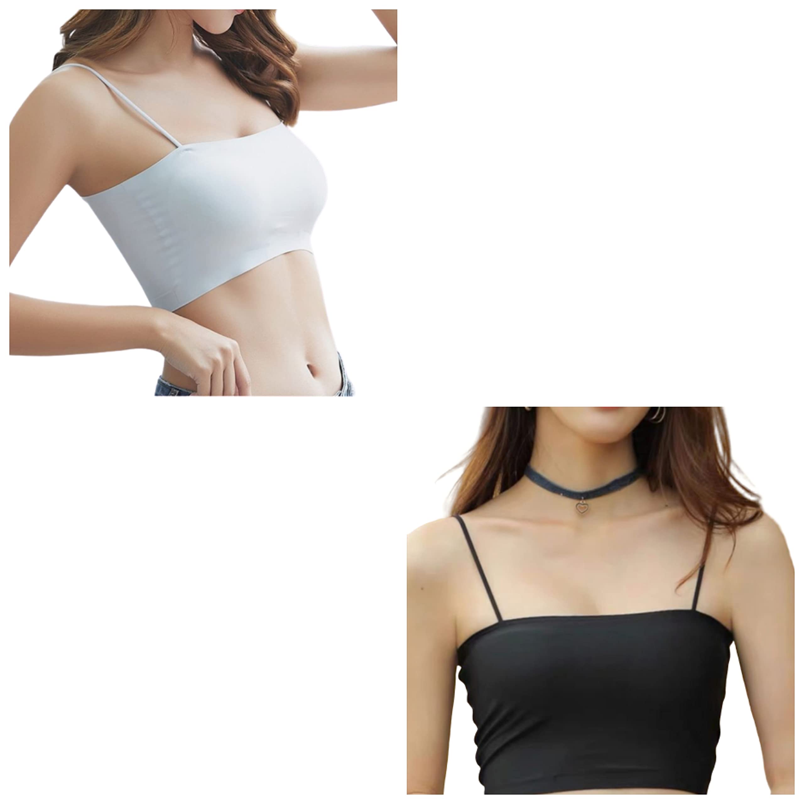 Women's & Girl's Mini Camisole seamless Spaghetti t-shirt bra Top for Women Free Size (26 to 34 Bust-Size)