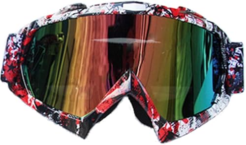 Miniatura 10 de Gafas de sol unisex multicolor a prueba de viento para motocicleta, a prueba de arañazos, UV, gafas de sol para casco todoterreno (RK, lentes de