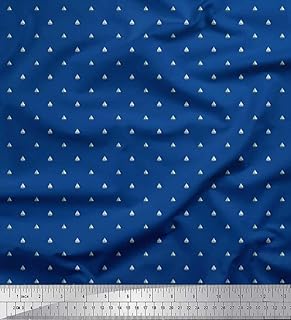 Soimoi Printed Velvet Fabric - Nautical Print - Navy Blue - 58 Inch Wide Soft Polyester Fabric by The Yard for Sewing Cushions, Dresses, Table Runners, Curtains & Crafts