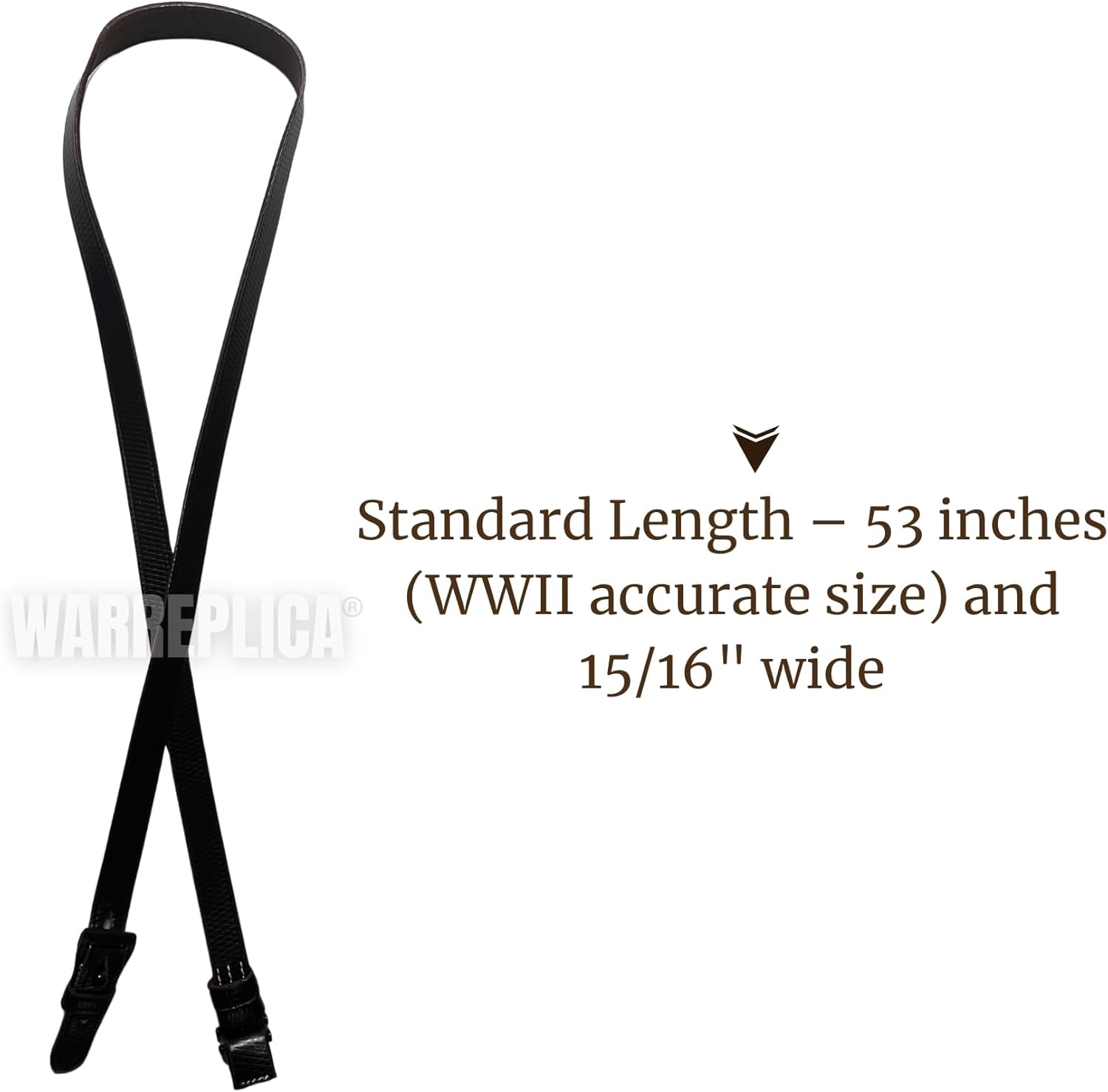 Warreplica German Mauser K98 98K Kar98k G43 Natural Leather Rifle Sling – Authentic WWII Military Repro for Reenactors