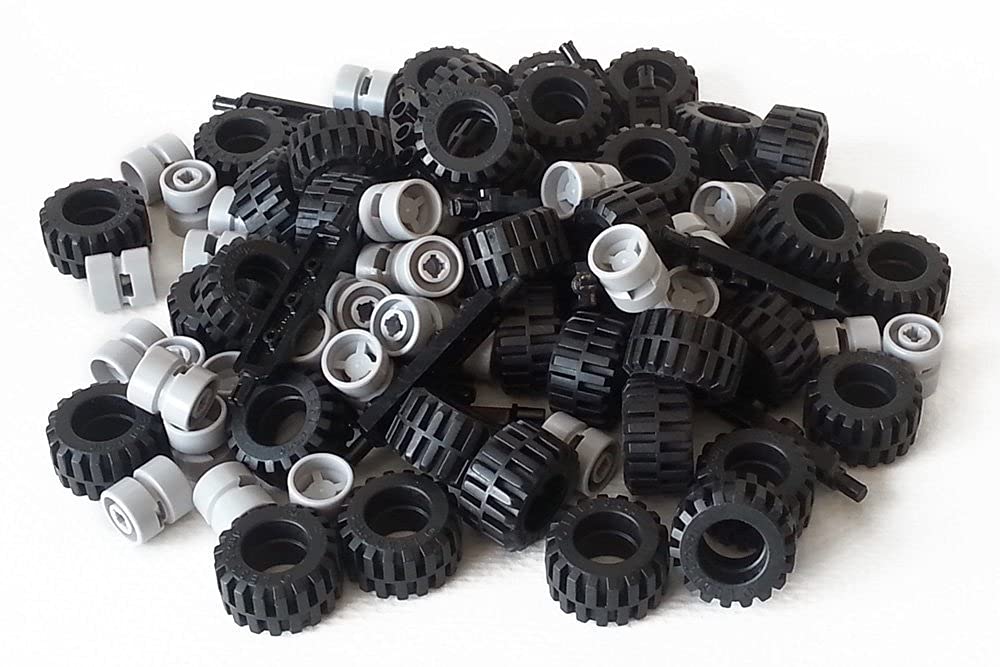 Buy LEGO City Complete Wheel Assembly Lot 20 Black Axles 40 Black