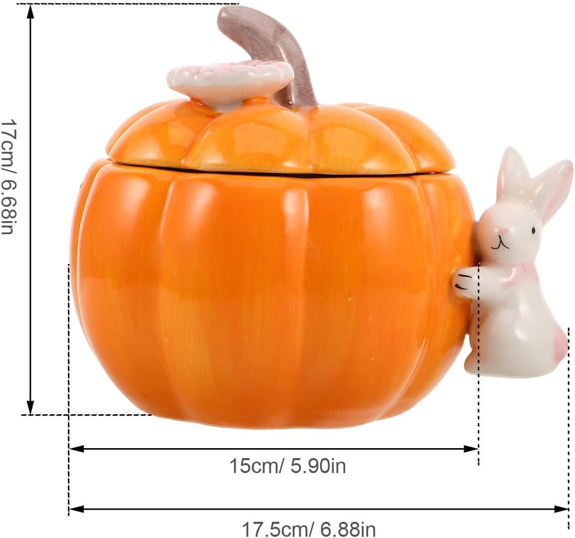 Ceramic Pumpkin Snack Container with Lid Halloween Candy Jar Decorative Jewelry Storage Box Fall Home Décor Accent and Holiday Events