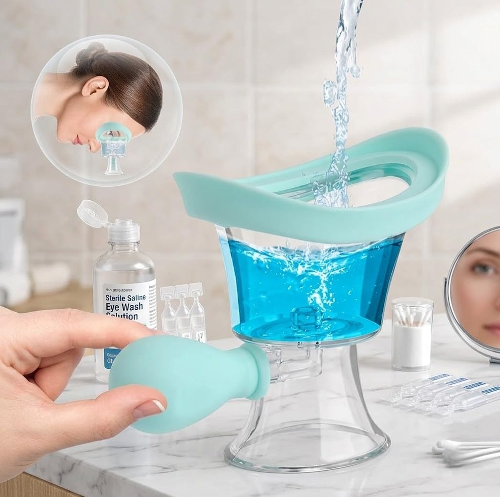Silicone Eye Wash Cup Squeeze Eye Rinsing Cup Manual Air Pressure Eye Cleaning Cup Reusable Eye Care Cup for Daily Eye Rinse Portable Eye Wash Tool for Men and Women 2