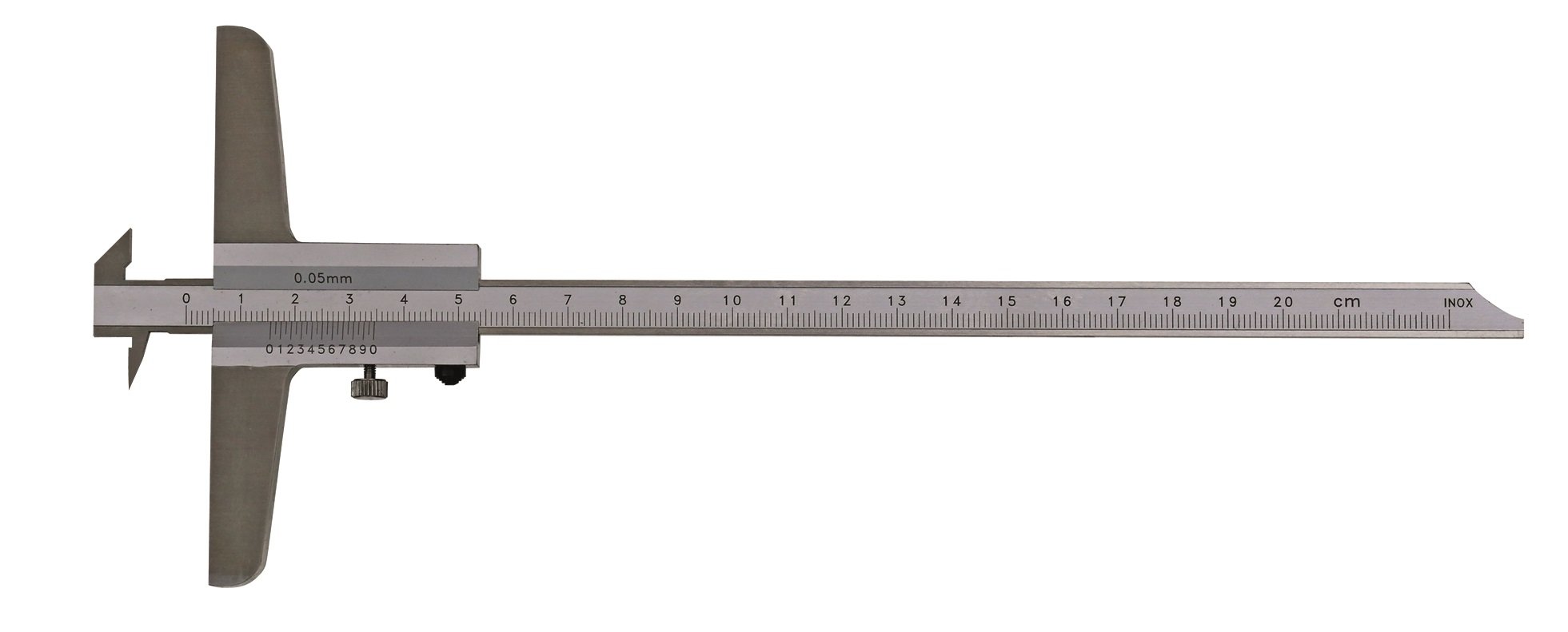 profundos de calibre Vernier (200 mm con gancho y umsteckbarer Barra DIN 862