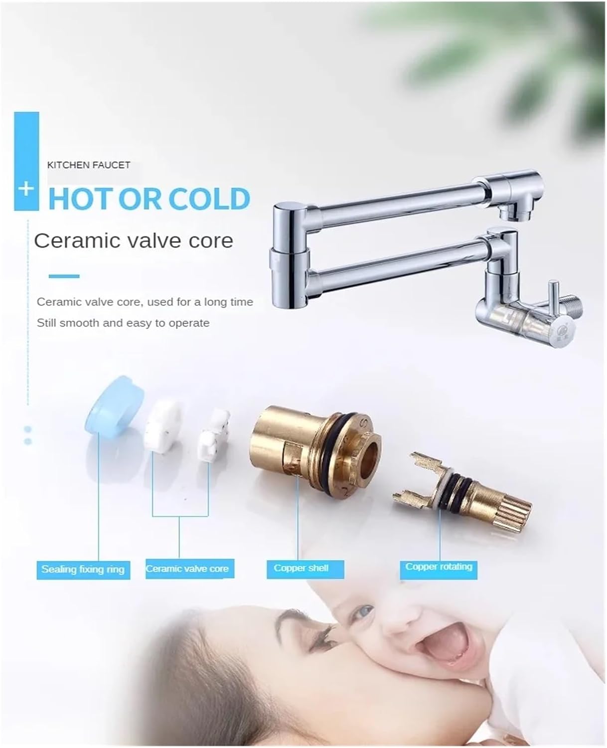 Kitchen Folding Extended Hot And Cold Laundry Pool Long Swivel Single Cold Water Kitchen Accessories