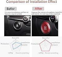 Vista 2 de Great luck - Calcomanía de aluminio para interruptor de arranque de motor, 2 piezas, juego (rojo) para Mazda 3 (2019-2020 2021) CX-30 2020 2021