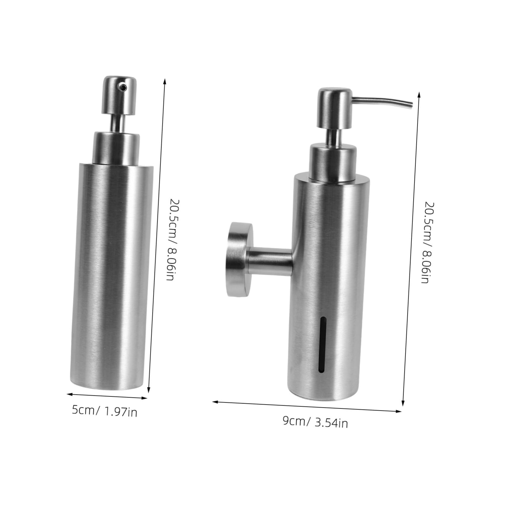 GALPADA Supporto per Dispenser di Sapone Manuale in Acciaio Inox Distributore di Sapone per Mani Ricaricabile da Parete Liquido per Bagno e Cucina Compatibile Vari Prodotti da Erogare