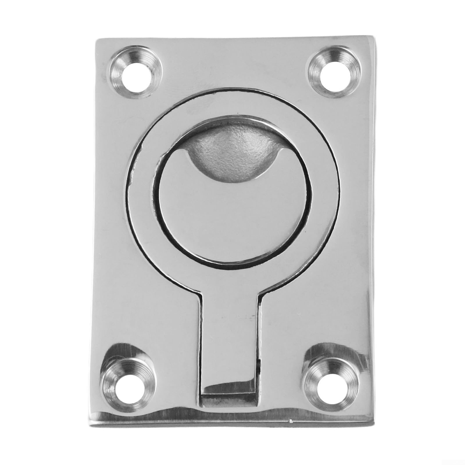 AIKEOU Marine Grade 316 Stainless Steel Hatch Latch for Boats Cabinets and Pocket Doors Flush Mount Lifting Ring Pull Design,64 * 46MM