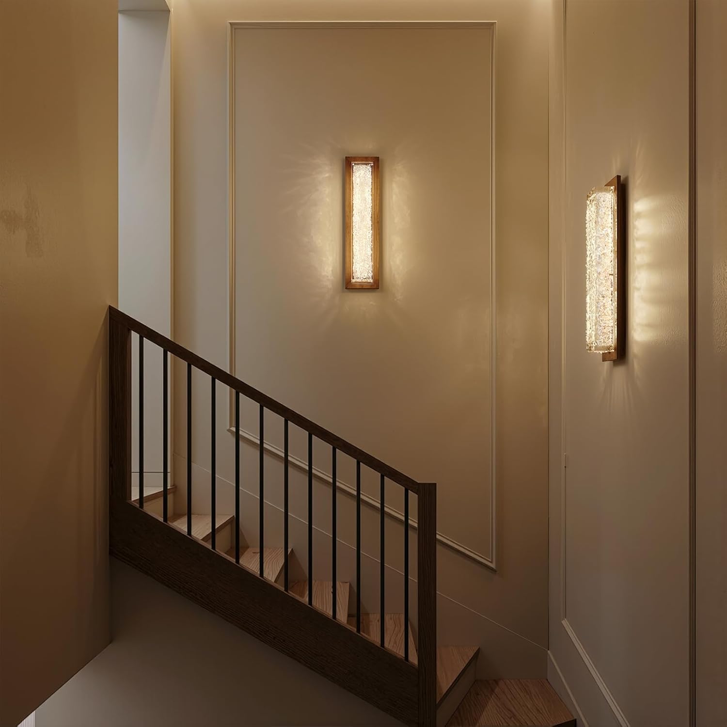 Modern LED Wall Sconces,Bathroom Sconces Wall Lighting with Clear Resin Lampshade,Modern Sconces Wall Light Bathroom Light Fixtures Vanity Light for Bedroom Bedside Hallway Living Room Bathroom