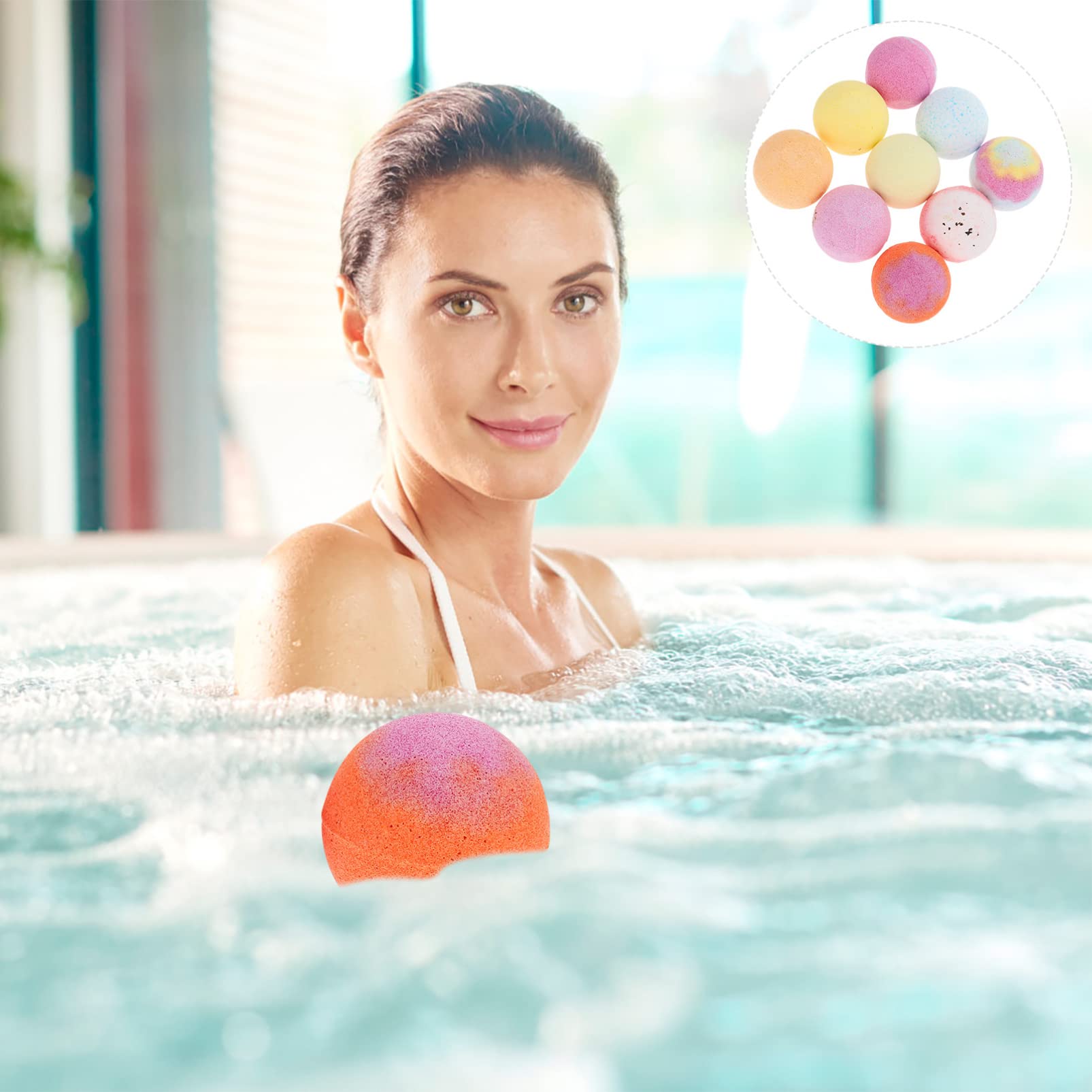 Lurrose 9 Stück Badeball Sprudelkugeln Tragbare Spa-badekugel Schaumbadbomben Für Zuhause Zufällige Farbe Badezubehör
