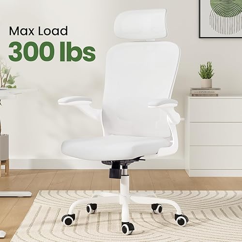 Miniatura 5 de Ergonomic Office Chair, High Back Mesh Home Swivel Desk Chair, with Adjustable Lumbar Support, Headrest and Flip Up Armrests Computer Cairs for
