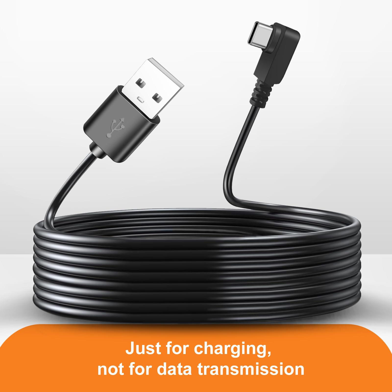 Pxm&MM USB-C-Netzkabel für Dashcam, 3,5 m, 90 Grad Winkel, USB 2.0 A auf Typ-C Dashcam-Kabel, USB-C-Auto-Ladegerät-Adapter-Anschluss für Dashcam, unterstützt Strom 3,5 A