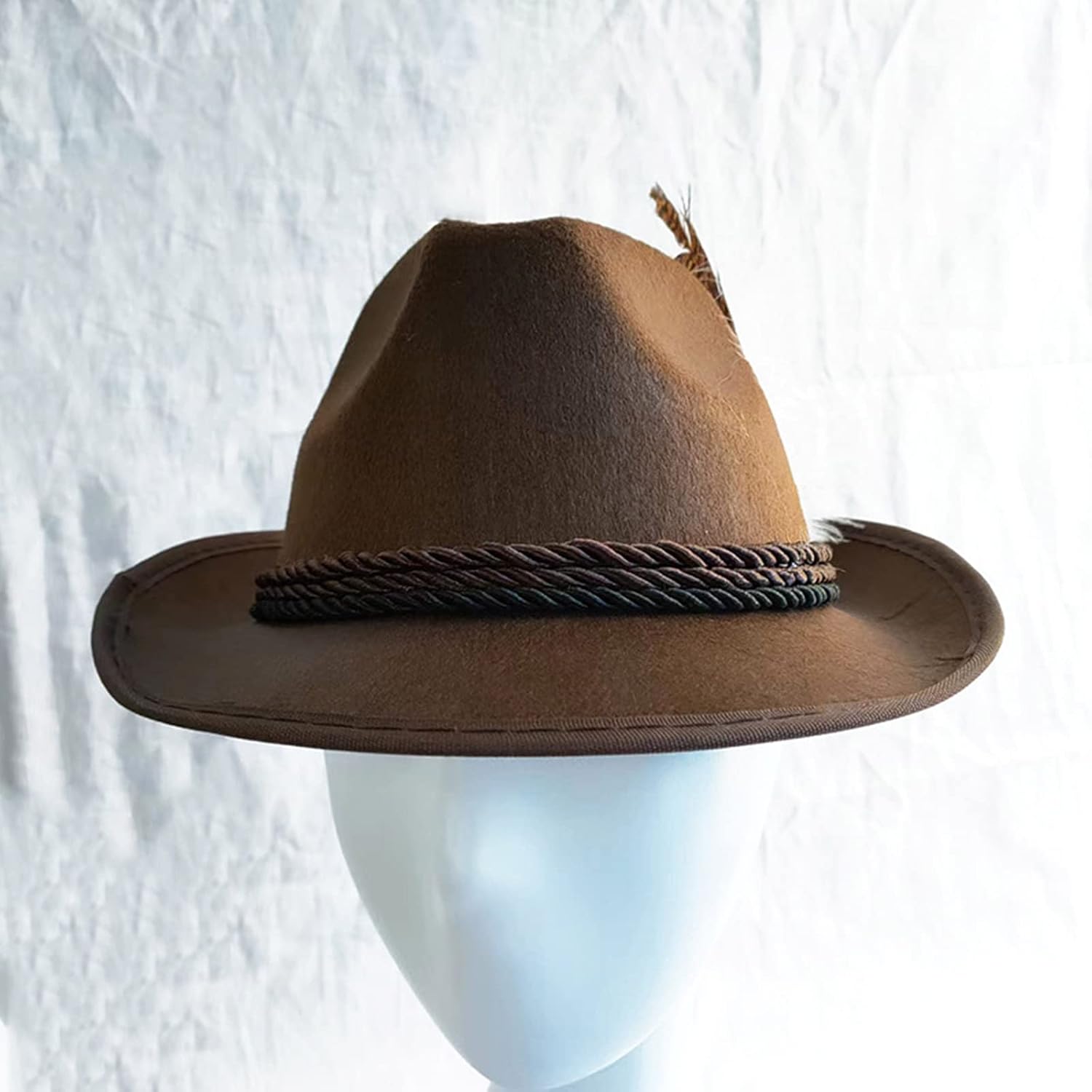 Lightweight Feather Decors Fedora Hat for Women Men Breathable Octoberfest Cap with Feather Western Jazzs Felt Cap Hats