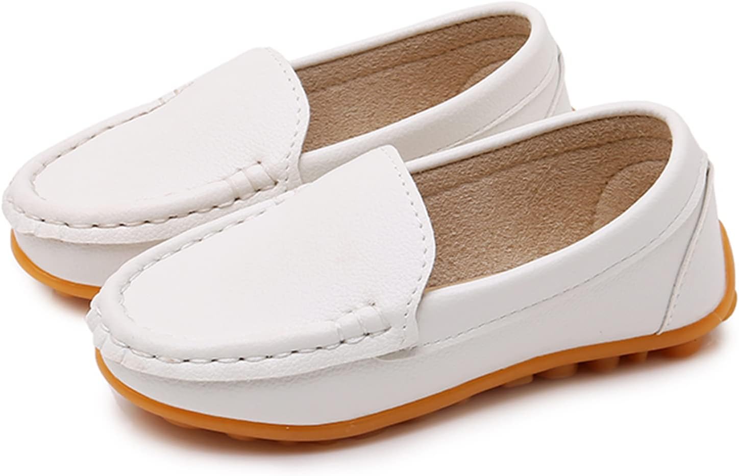 RVROVIC Kids Girls Boys Slip-on Loafers Oxford PU Leather Flats Shoes(Toddler/Little Kid)