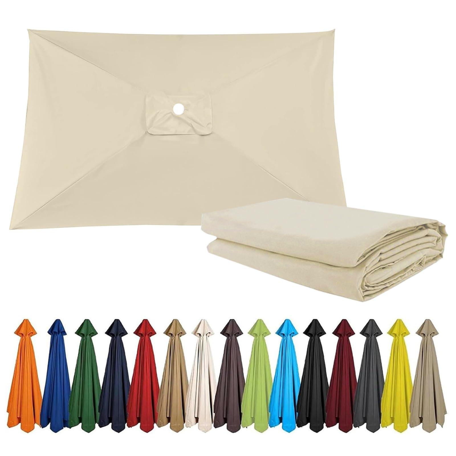 Grandes Telo Ricambio Ombrelloni UV50+ 2x3m 6Stecche, 2x2m 4Stecche 3x3m 8Stecche, Copertura Per Ombrellone Tela Di Ricambio Baldacchino, Resistente Ai Raggi UV,All'Acqua Fornisce Ombra(Beige,300X200c