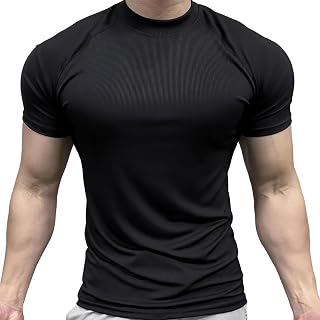 [Manatsulife] Tシャツ メンズ 半袖 ラグランスリーブ ストレッチ 吸汗速乾 薄手 フィット 無地 筋トレ DX31 | スポーツ インナー トレーニング ランニング ジム スポーツウェア カジュアル 夏