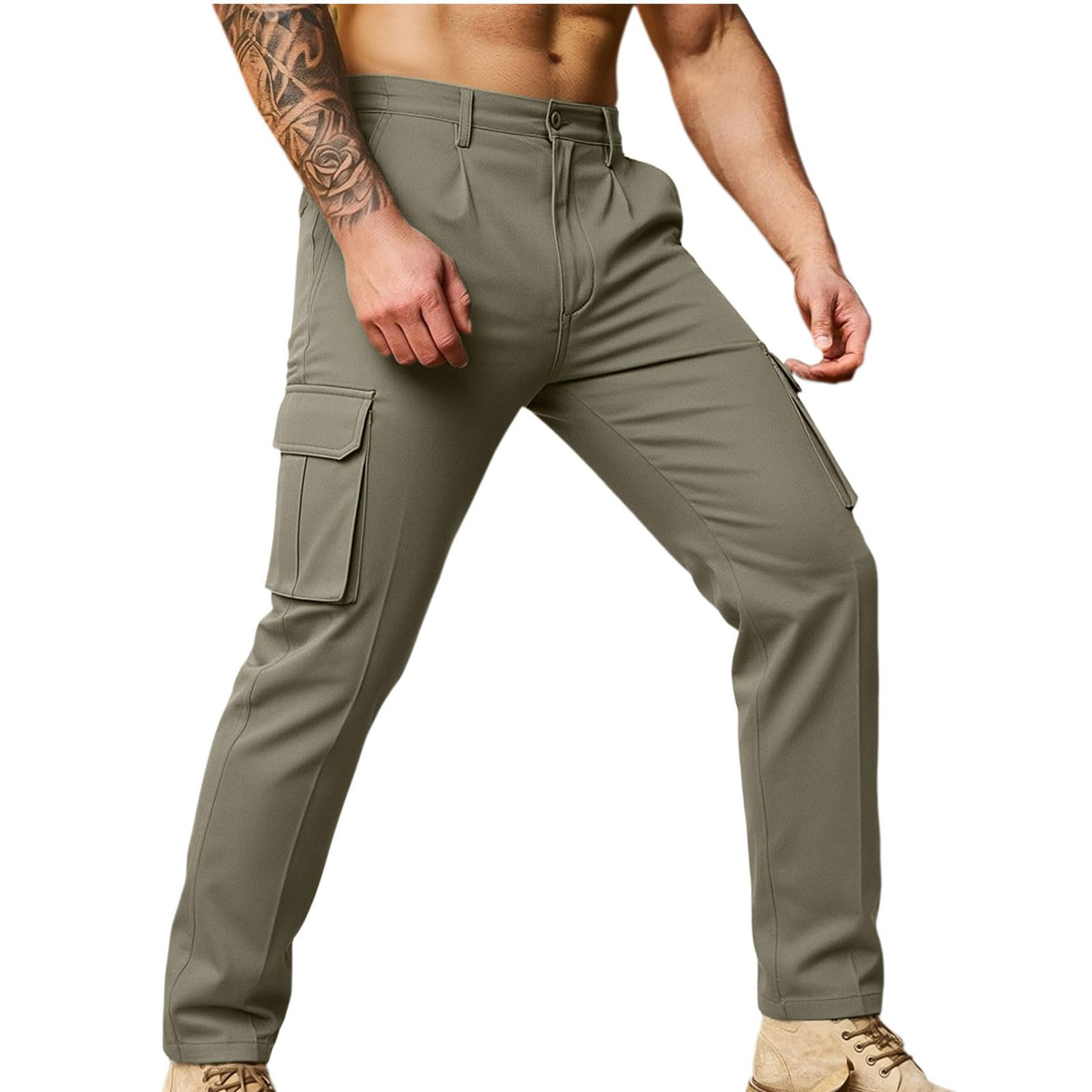Pantalones Tácticos Hombre Resistentes Multibolsillos Trabajo Exterior