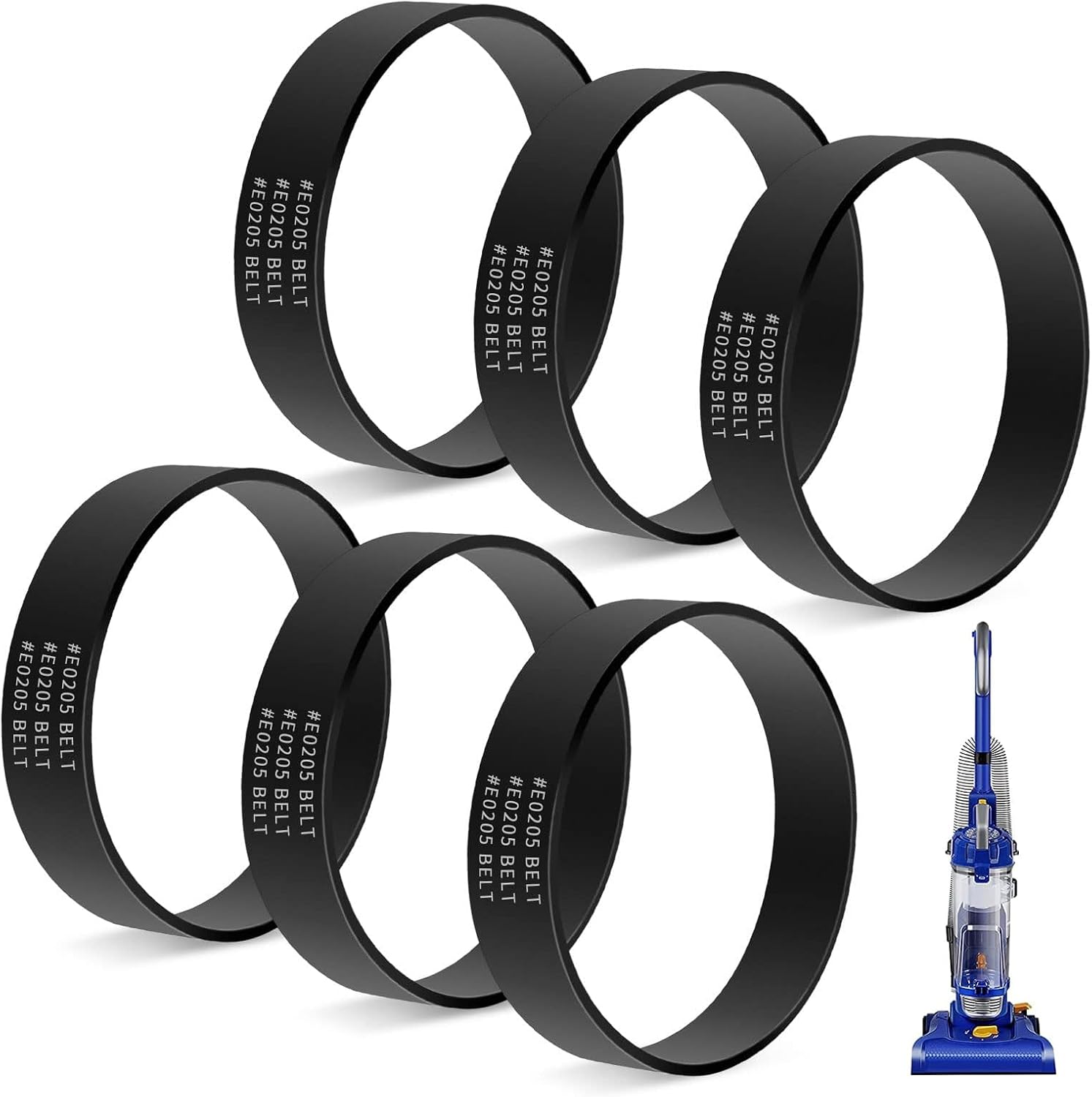 KEEPOW E0205 Vacuum Belts Replacement Fit for Eureka PowerSpeed Bagless Upright Cleaner NEU182b NEU181 NEU180 NEU188a NEU182a NEU192 NEU186 NEU188 NEU190 Series, 6 Pack