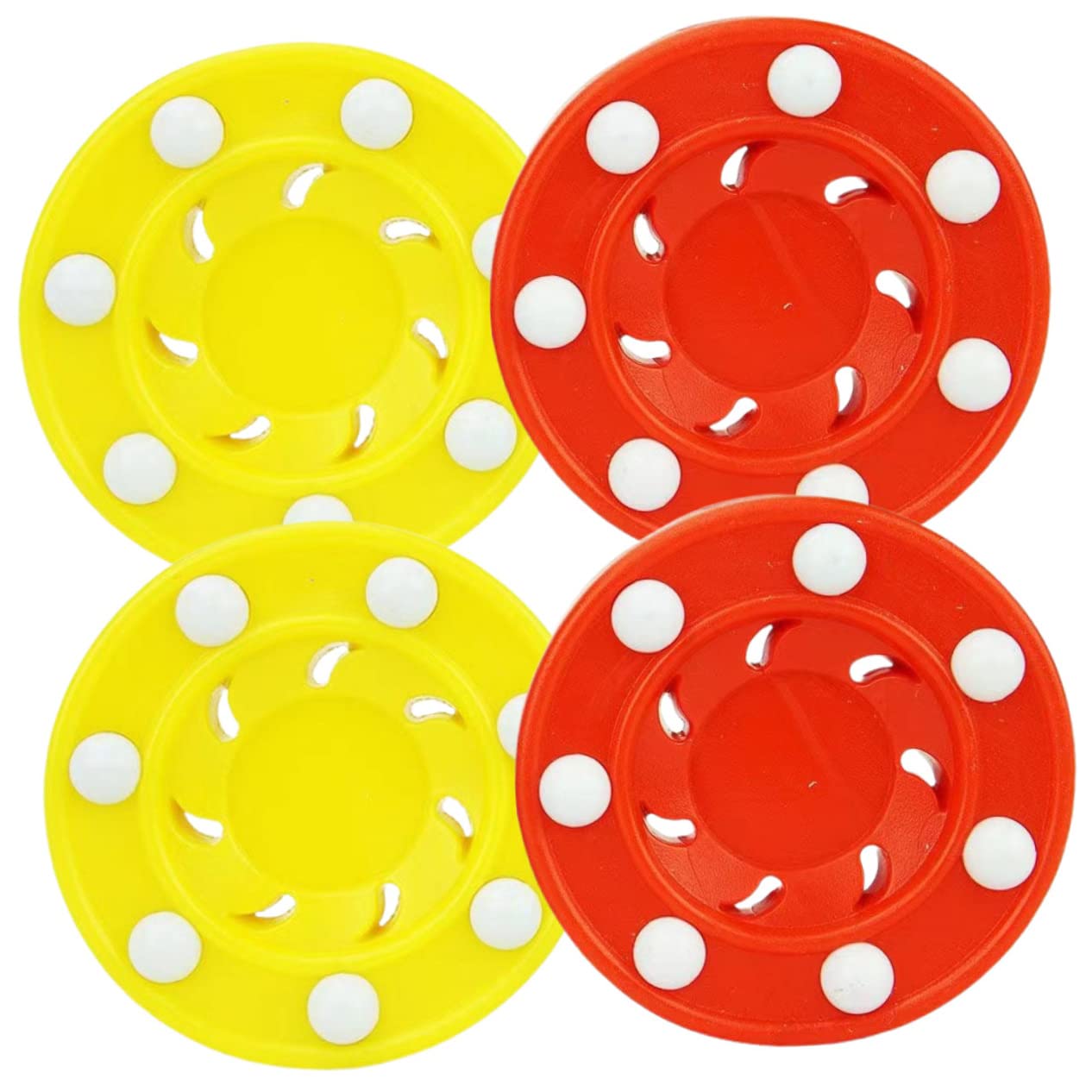 Homoyoyo Ice Hockey Puck Replacement 4 Pack Plastic Hockey Balls for Roller Skating Hockey Supplies for Training Leisure