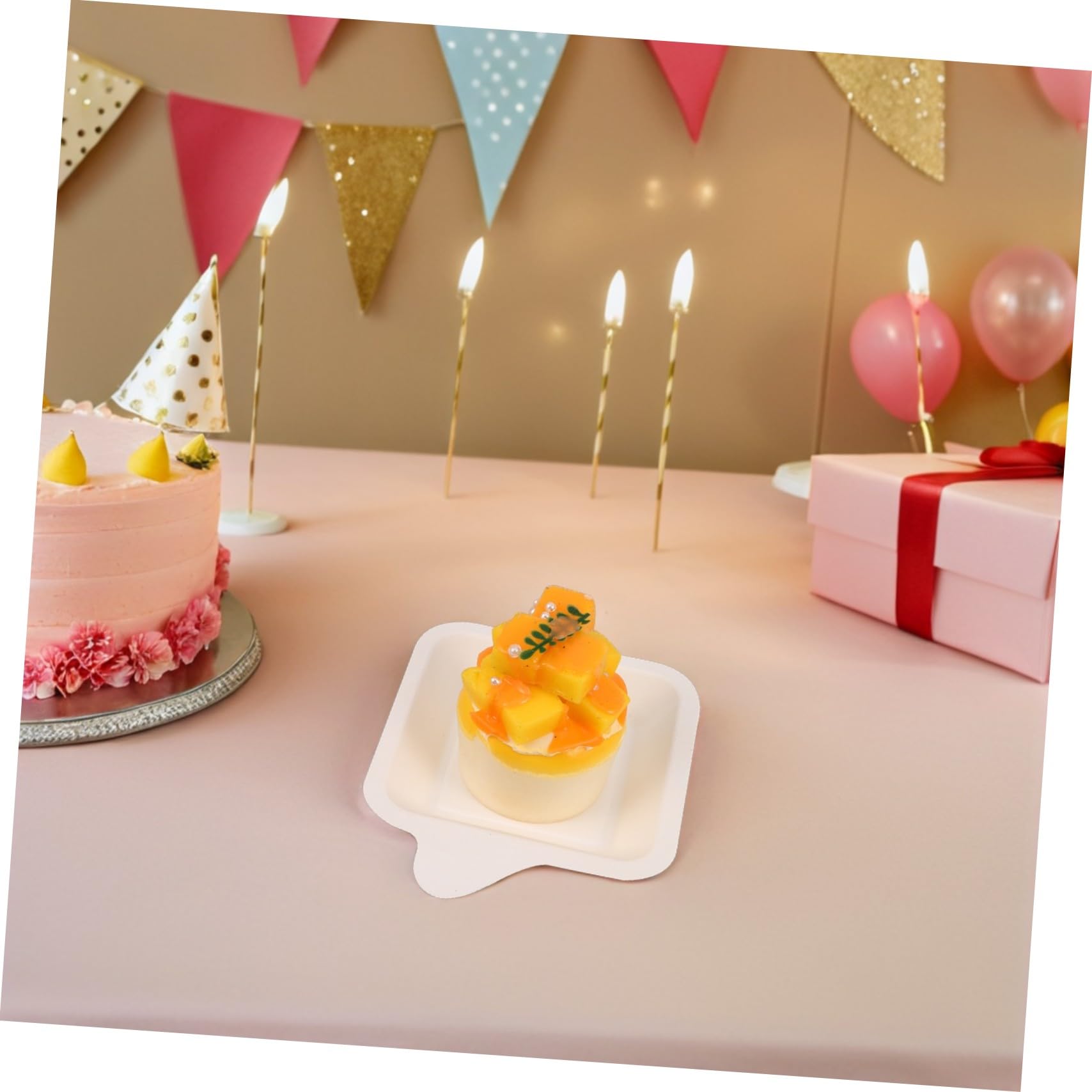 100 Piezas Unidades Platos Cuadrados Desechables para Fiestas Cumpleaños y Barbacoas Platos Resistentes para Tartas Catering y Reuniones al Aire