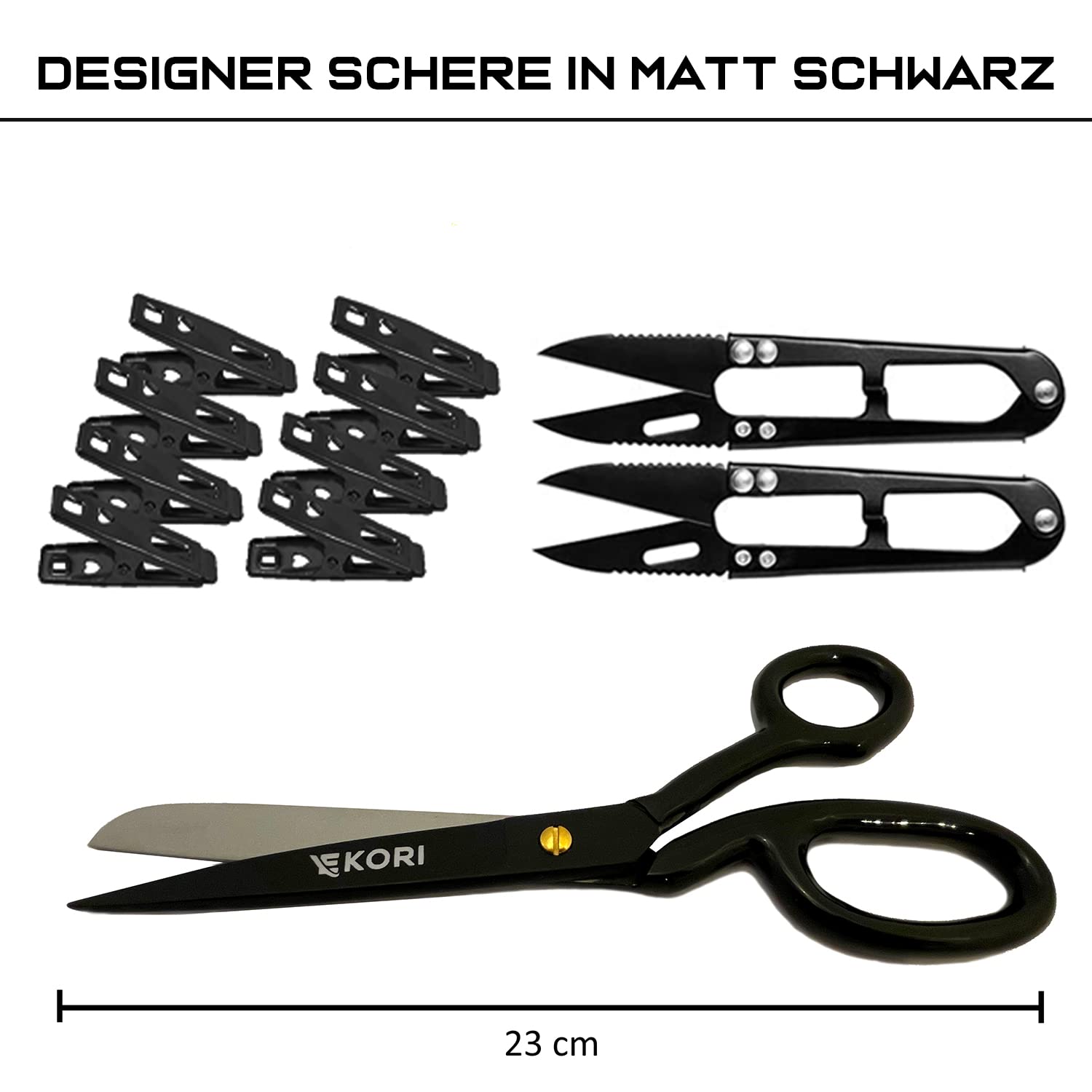 Stoffschere Set – 22,9 Cm Schneider-Schere Mit Maßband, Fadenschere & Nahttrenner