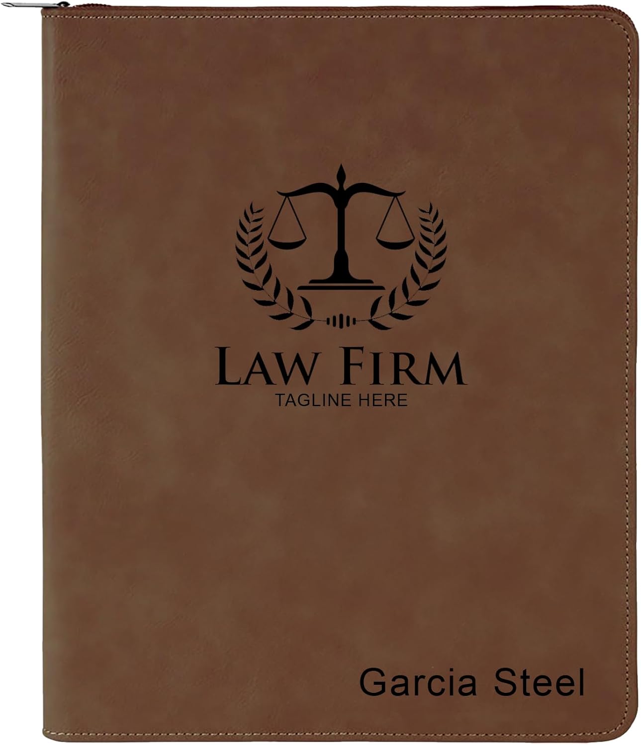 Personalized Portfolio, Custom Leather Portfolio, Portfolio With Zipper, Personalized Padfolio, Engrave Your Own Design, Logo, Picture, Company Logo, Business Logo