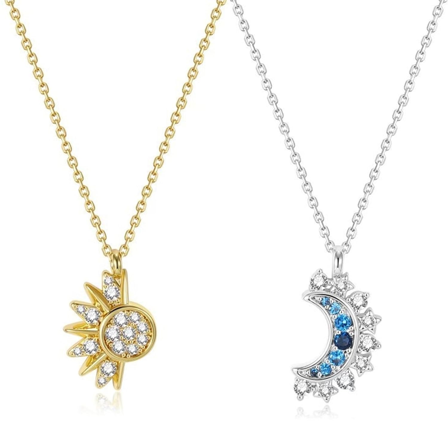 2Pcs Best Friend Necklace, Friendship Necklace for Girls, Matching Necklace Set with Sun and Moon Pendant, Stylish Chains ... - Review, Price and Buying Guide