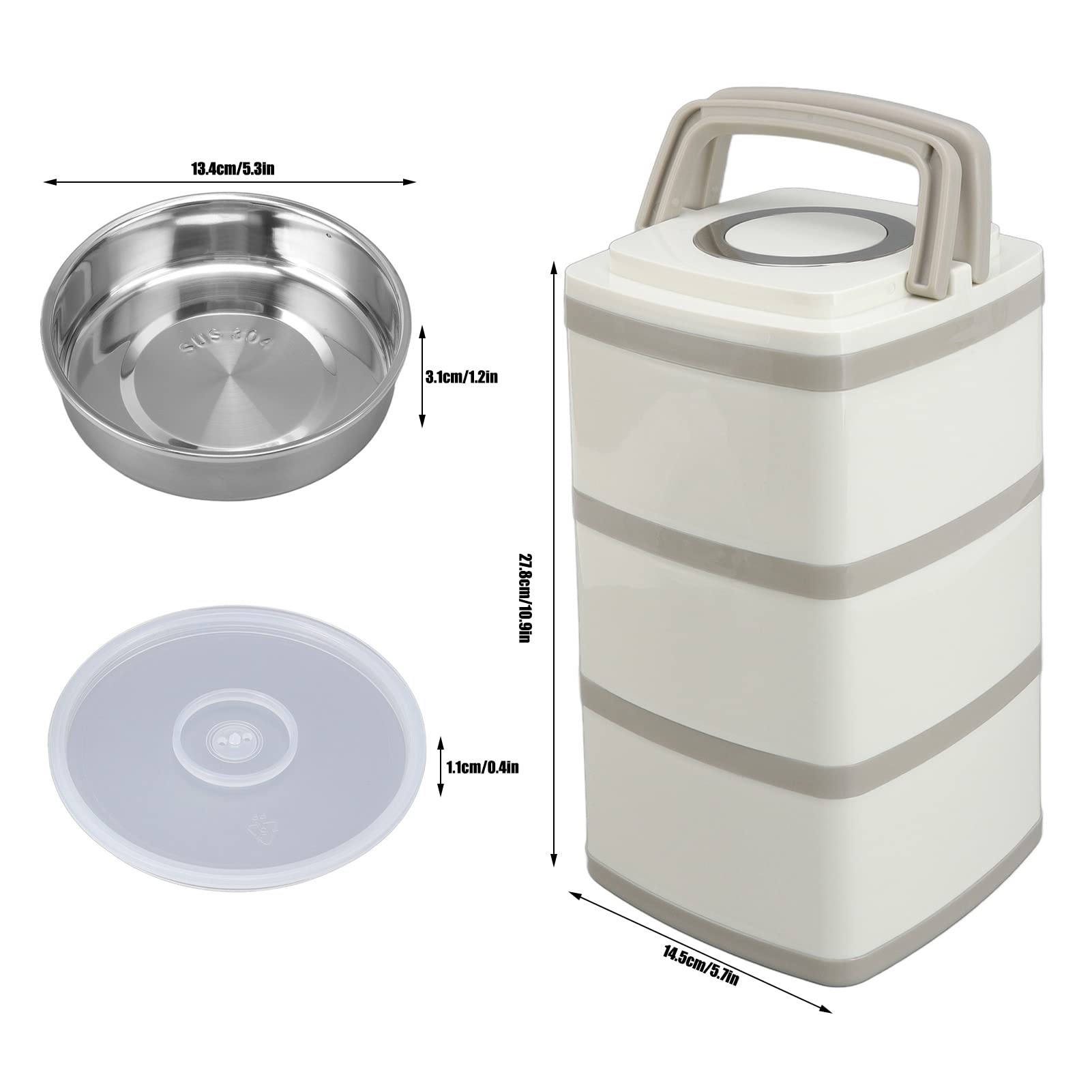 Eujgoov Porta Pranzo, Bentobox in Acciaio Inox 304 con Tenuta Stagna, per