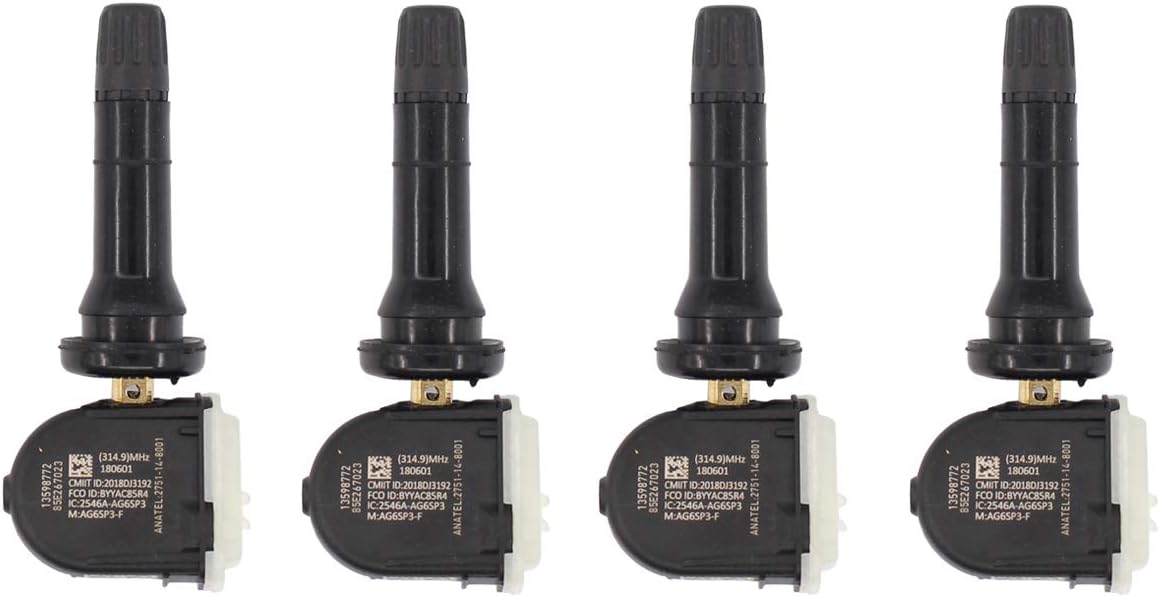 NewYall Pack of 4 315MHz TPMS Tire Pressure Monitoring System Sensor for Chevrolet Equinox Camaro Buick Encore Regal 13598772 13581558 13589597