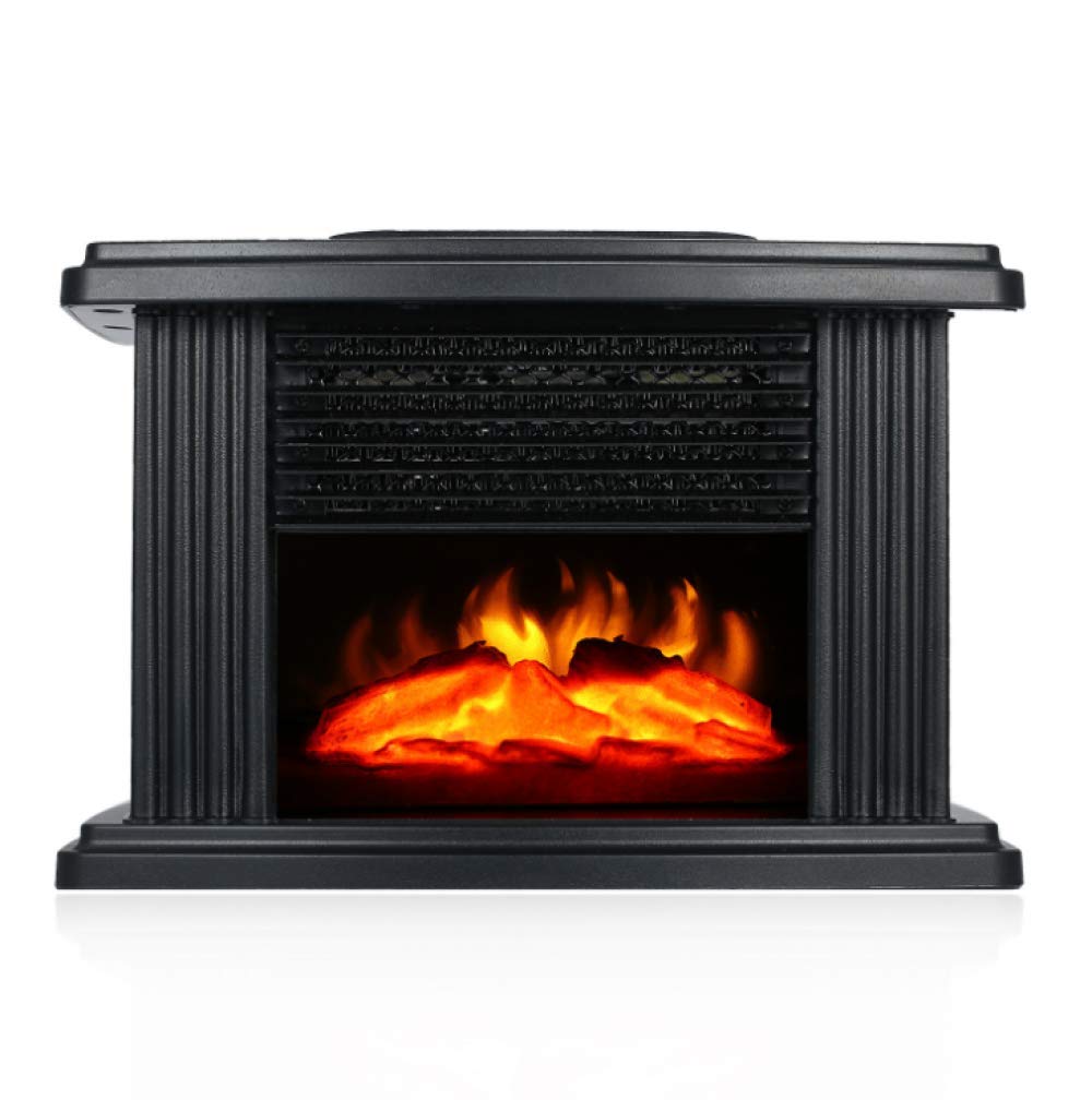 qiuqiu LED Wall Fireplace, Table Fireplace, LED Electric Fireplace, Including Remote Control with Realistic Flame Simulation Black Made of Plastic
