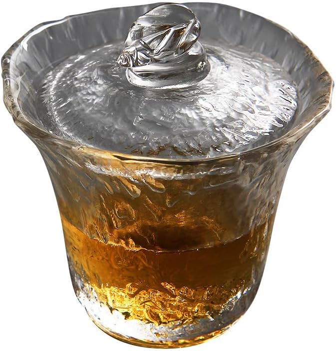 玻ガラス茶杯カップ盖杯杯个人杯マスター杯功夫茶具ティーポット加厚防烫杯子简约家用