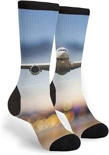 934 Novelty Trainer Socks Airplane Athletic Socks Recycled Socks Unisex For Climbing Trekking Women 40Cm