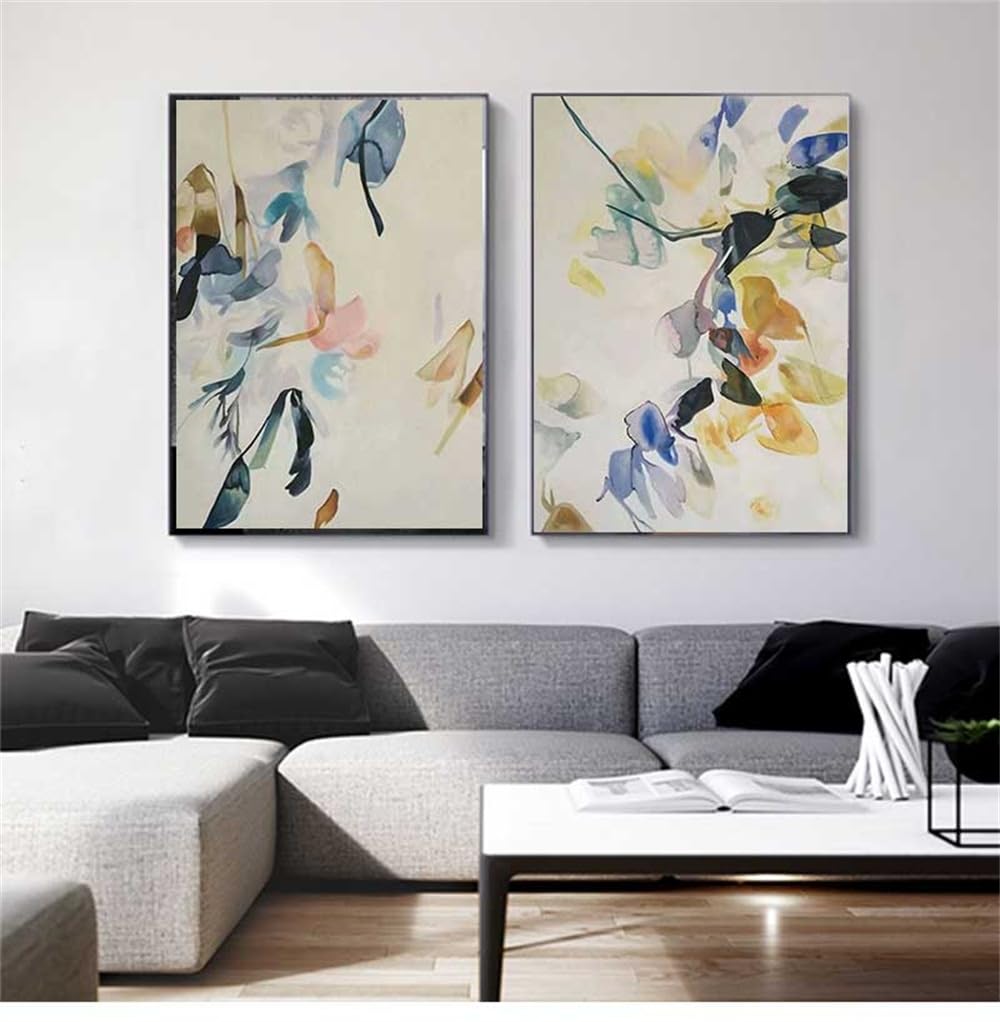 WUHBCZ Art Decor,Nordic Abstract Painting Posters Colorful Plant Leaves Canvas Painting Modern Wall Pictures Living Office Bedroom Home Decor-40 * 50cm*2PCS (No Frame)